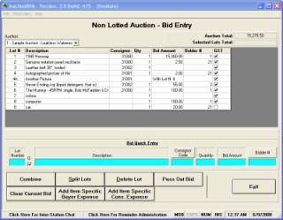Non-Lotted Bid Entry